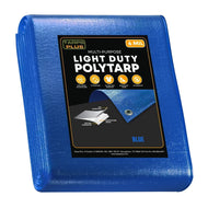 Blue 15' x 15' waterproof tarp created for temporary outdoor coverage and storage applications