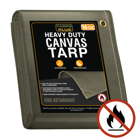 Olive Drab Fire Retardant Canvas Tarps.