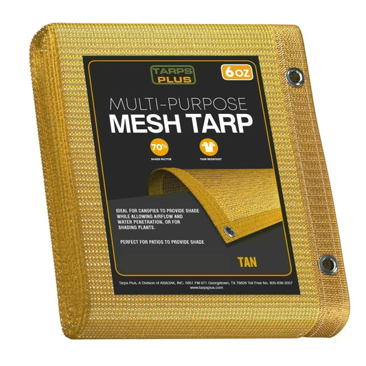 Tan Mesh Tarps.