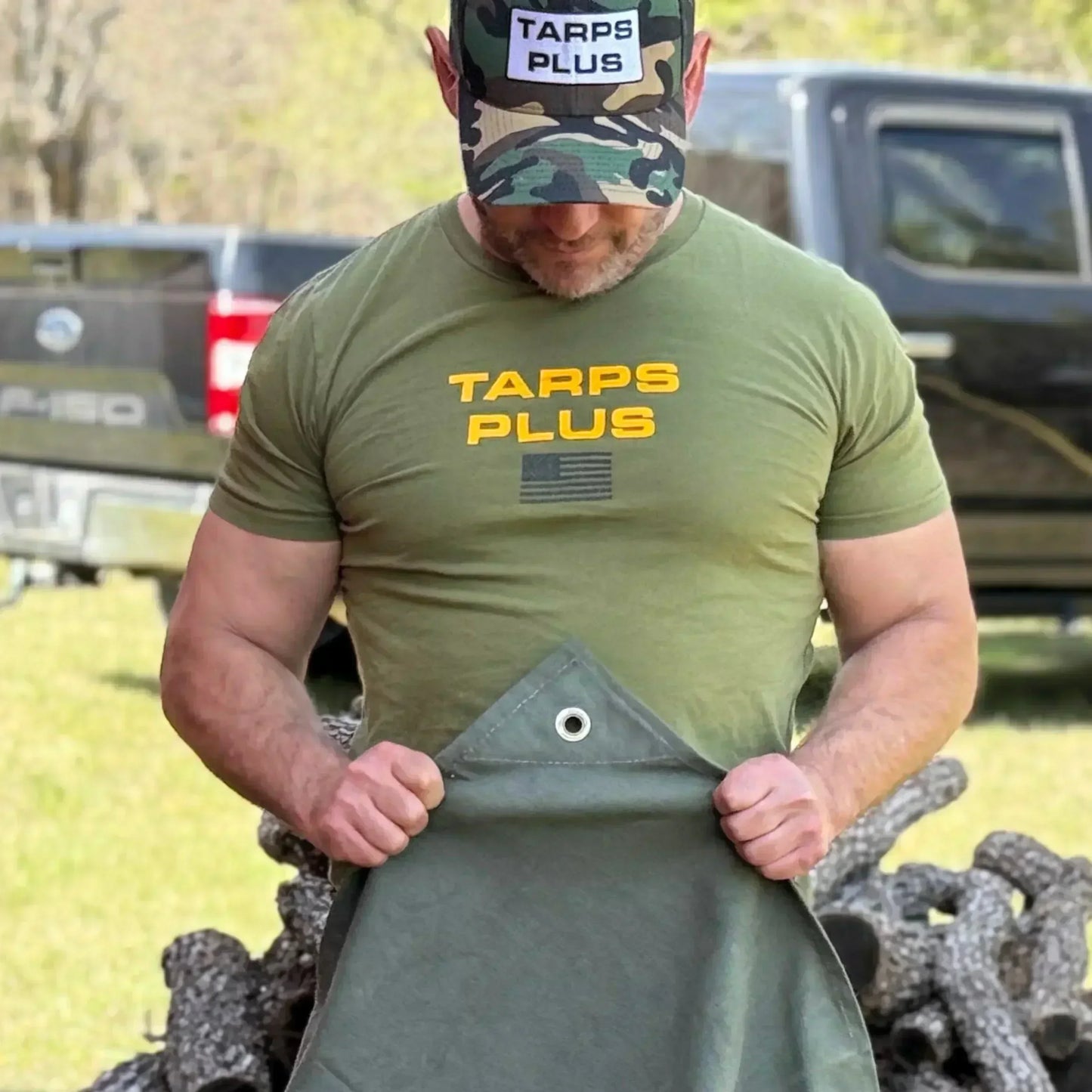 Olive Drab Canvas Tarps.