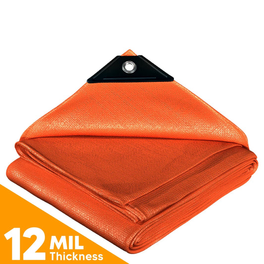 Orange Poly Tarps.