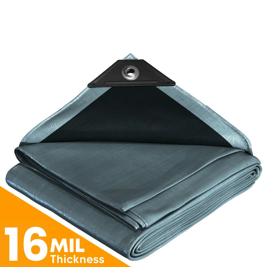 Silver/Black Poly Tarps.