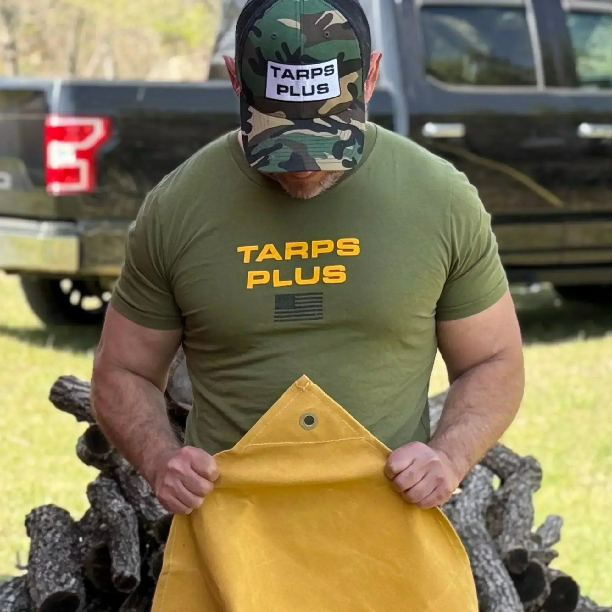 Tan Canvas Tarps.