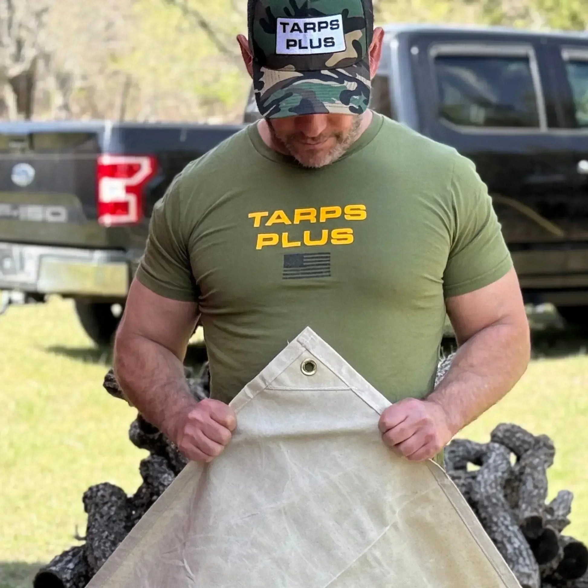White Canvas Tarps.