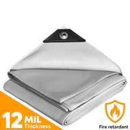 White Fire Retardant Tarps.