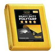 Yellow 14' x 20' extra coverage tarp designed for outdoor utility and protection tasks