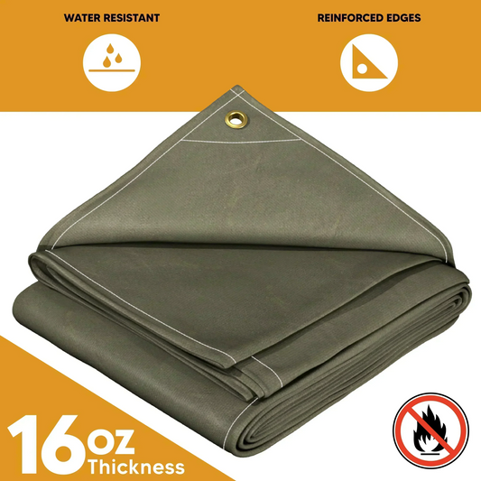 Olive Drab Fire Retardant Canvas Tarps.
