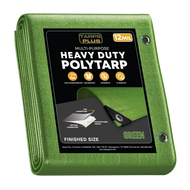 Green 20' x 20' meadow tarp created for outdoor storage and utility coverage needs
