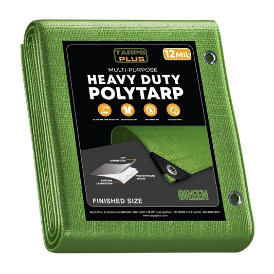 Green Poly Tarps.