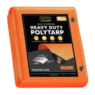 Orange 20' x 20' sunset tarp created for outdoor storage and utility coverage needs
