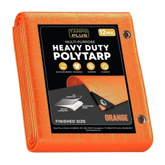 Orange Poly Tarps.