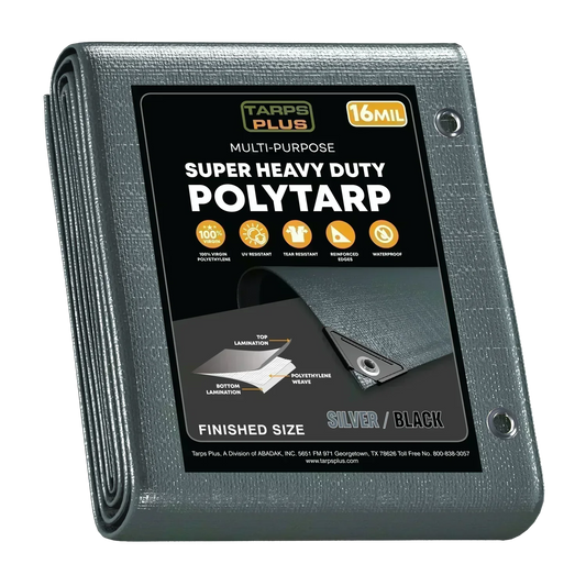 Silver/Black Poly Tarps.
