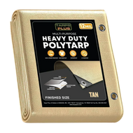 Tan 16' x 20' extra coverage tarp designed for outdoor utility and protection tasks
